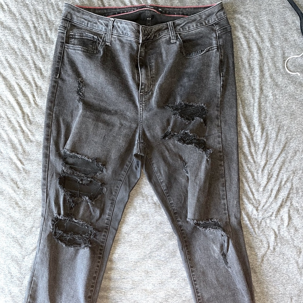 Fashion nova Black Distressed Jeans Size 12